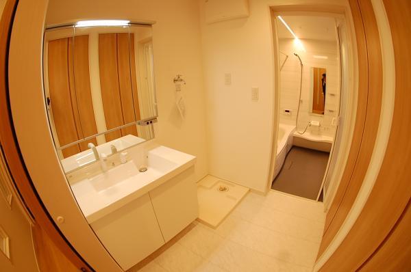 Wash basin, toilet. Wash basin with a shower of big success in the morning of the dressing