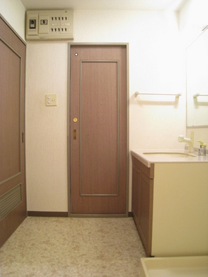 Washroom. Wash space towel rack is happy
