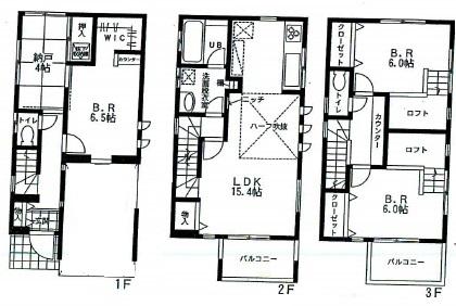 Floor plan. 49,800,000 yen, 3LDK + S (storeroom), Land area 69.89 sq m , Building area 109.94 sq m floor plan