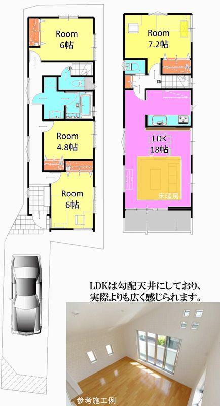 Floor plan. (C Building), Price 40,800,000 yen, 4LDK, Land area 100.39 sq m , Building area 99.01 sq m