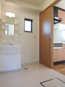 Washroom. This washroom is located in the kitchen next to.