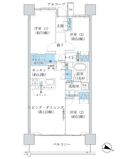 Floor: 3LDK + FC, the occupied area: 72.02 sq m, Price: TBD