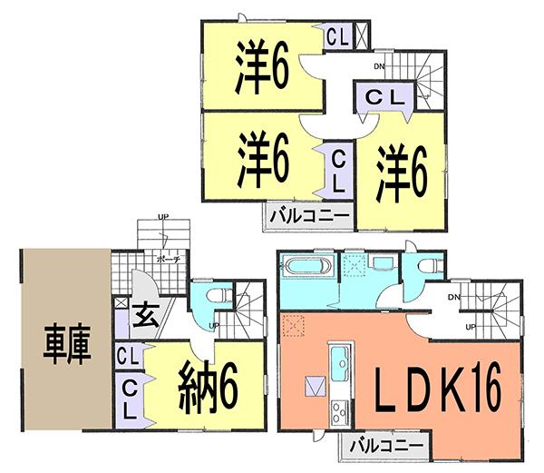 Floor plan. 25,800,000 yen, 4LDK, Land area 78.66 sq m , Building area 114.47 sq m