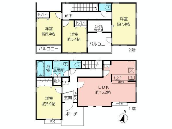 Floor plan. 43,800,000 yen, 4LDK, Land area 112.71 sq m , Building area 102.03 sq m