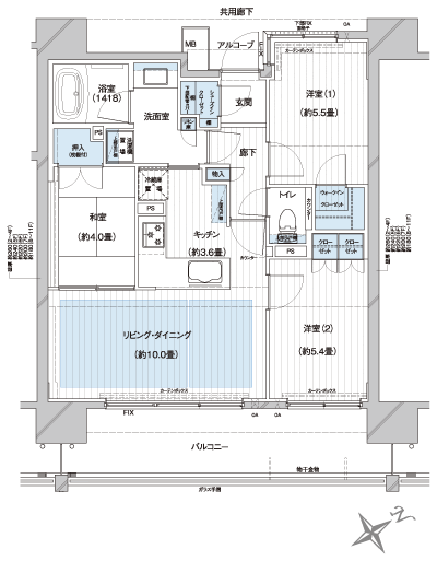 Floor: 3LDK + Wic + Sic, occupied area: 65.21 sq m