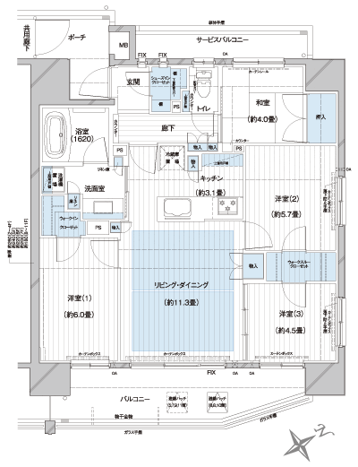 Floor: 4LDK + Wtc + Wic + Sic, occupied area: 80.04 sq m