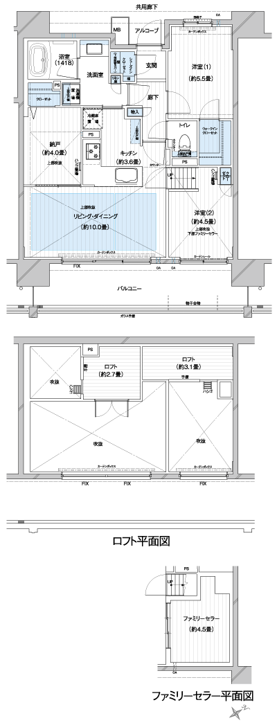 Floor: 2LDK + N + 2Lo + Fc + Wic + Sic, occupied area: 65.21 sq m