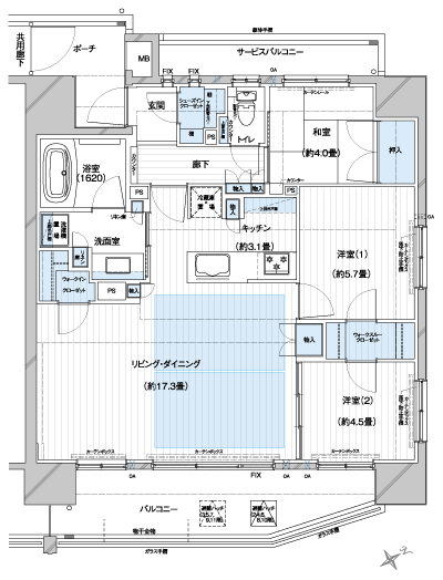 Floor: 3LDK + Wtc + Wic + Sic, occupied area: 80.04 sq m