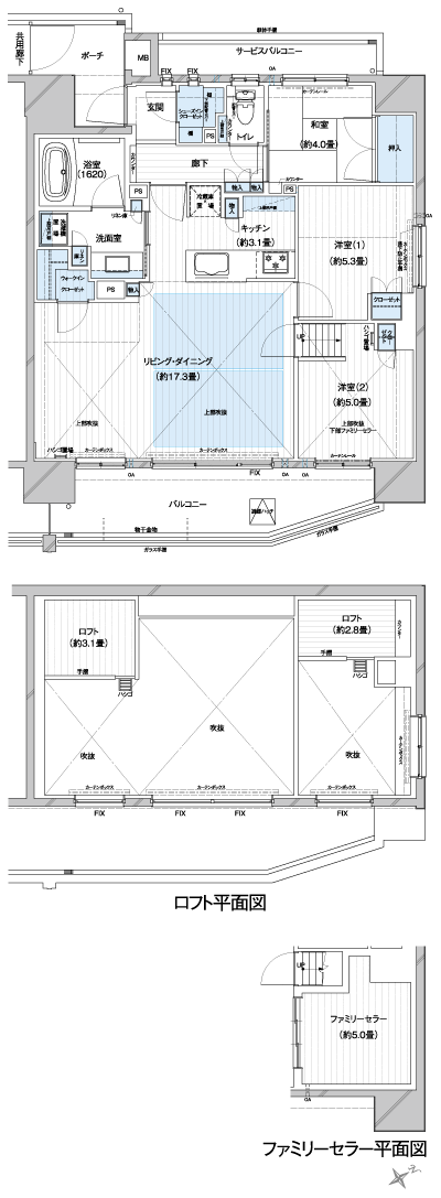 Floor: 3LDK + 2Lo + Fc + Wic + Sic, occupied area: 80.04 sq m