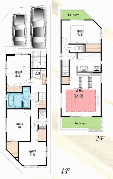 Floor plan. (Plan A), Price 32,800,000 yen, 4LDK, Land area 99.79 sq m , Building area 99.42 sq m