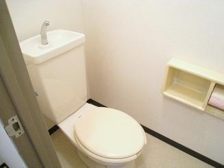 Toilet. Toilet there is a room in the depth, There is a feeling of opening