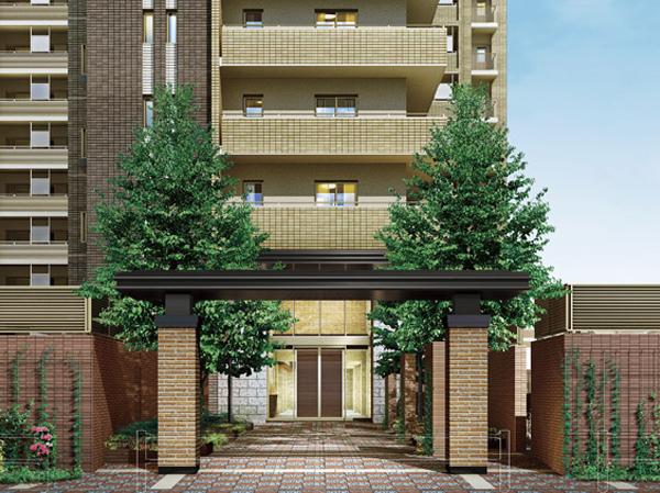  [Exterior - Rendering] Listings Exterior CG intended that caused draw based on the drawings, In fact a slightly different. Planting and it has not been drawn on the assumption the state at the time of a particular season or tenants