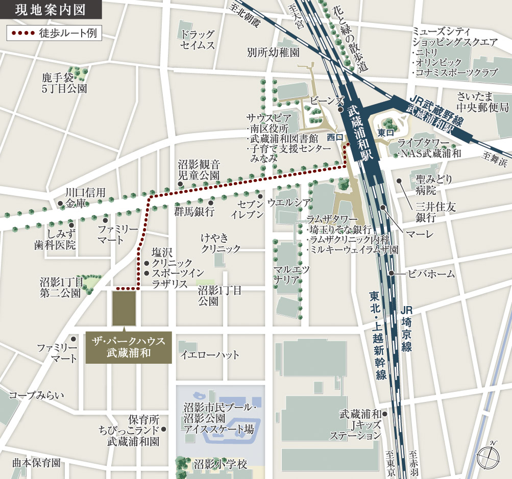  [Proud become dwelling] A four-way road, Site of the independent one city block. Subjected to a planting that is distinctive to the four sides, respectively, Color to vivid even regional