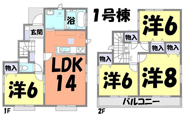 Floor plan. 22,800,000 yen, 4LDK, Land area 125 sq m , Building area 93.52 sq m