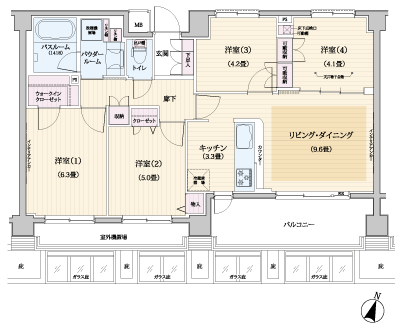 Floor: 4LDK + Wic, the occupied area: 72.72 sq m, Price: 34,500,000 yen, now on sale