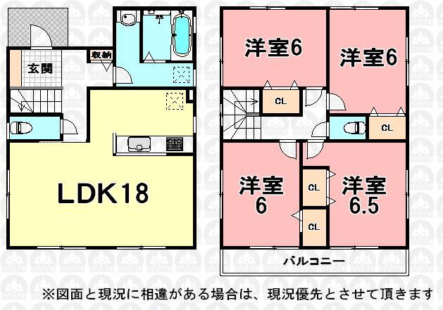 Floor plan. (3 Building), Price 25,800,000 yen, 4LDK, Land area 129.36 sq m , Building area 99.37 sq m