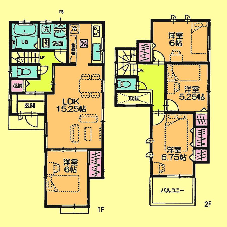 Floor plan. 25,800,000 yen, 4LDK, Land area 135.78 sq m , Building area 96.88 sq m located view in addition to this, It will be provided by the hope of design books, such as layout. 