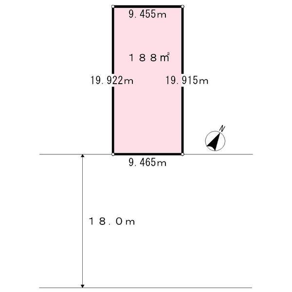 Compartment figure. Land price 28.5 million yen, Land area 188 sq m