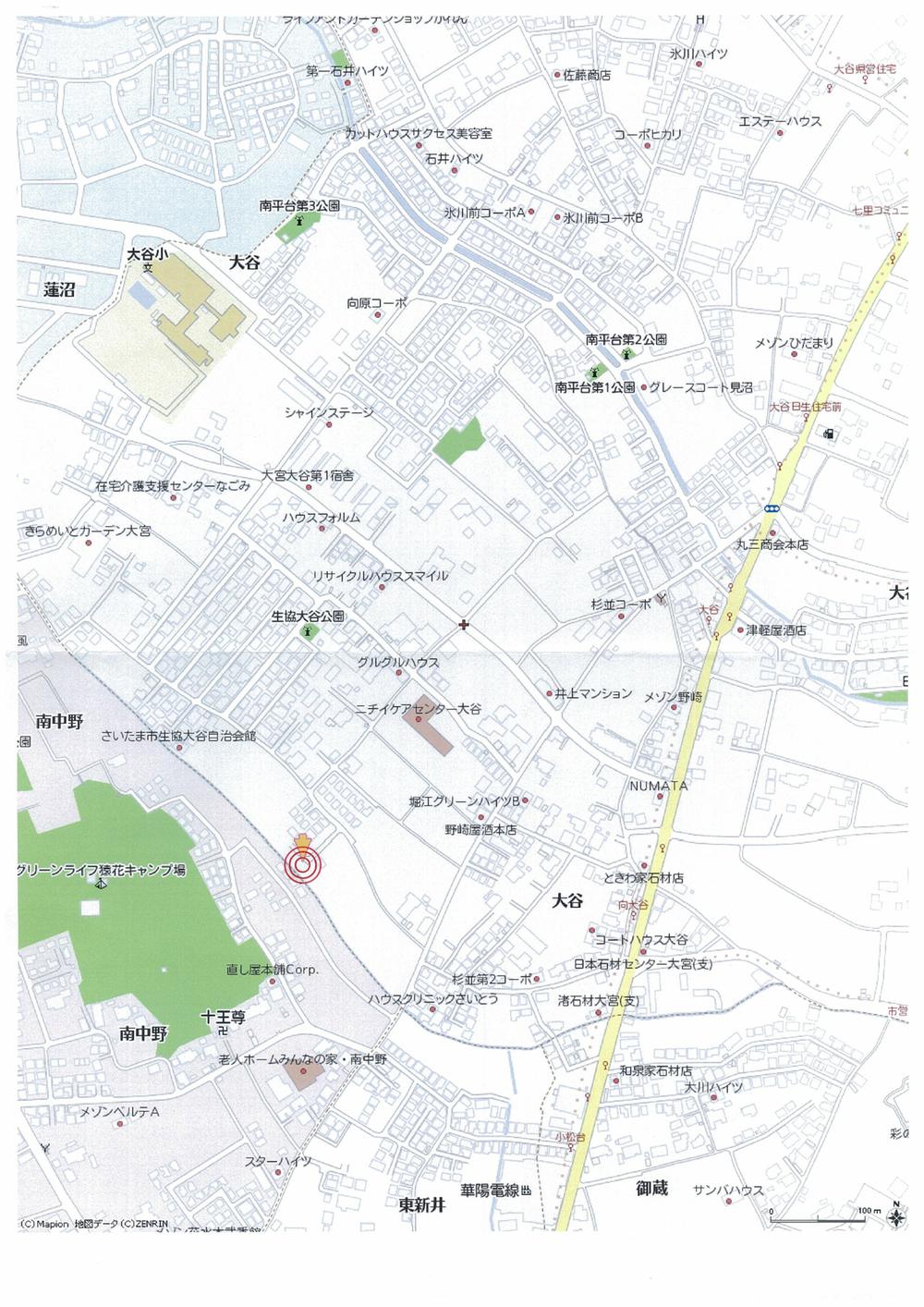 Local guide map. Neighborhood arrow (⇒) we have established a signboard.