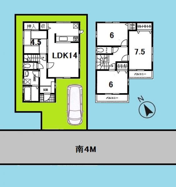 Floor plan. 29.5 million yen, 4LDK, Land area 92.42 sq m , Building area 93.56 sq m