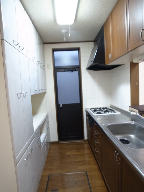 Kitchen. There is also a back door. 