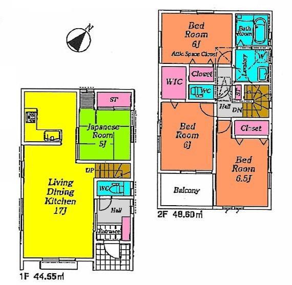 Floor plan. 37,800,000 yen, 4LDK, Land area 100.55 sq m , Building area 93.15 sq m
