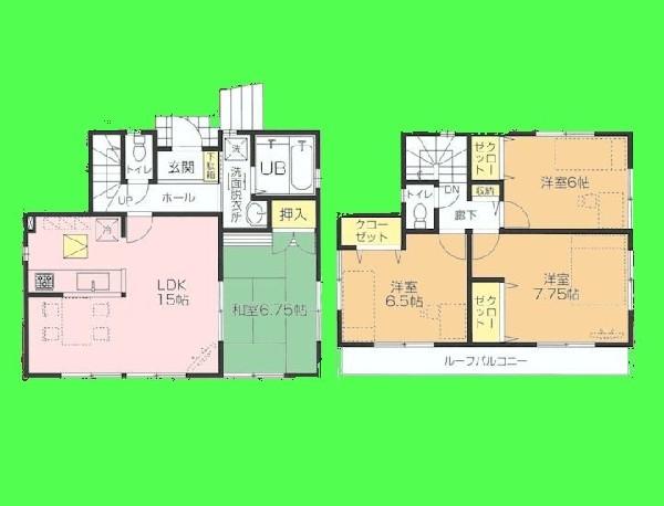 Floor plan. 20.8 million yen, 4LDK, Land area 109 sq m , Building area 95.22 sq m