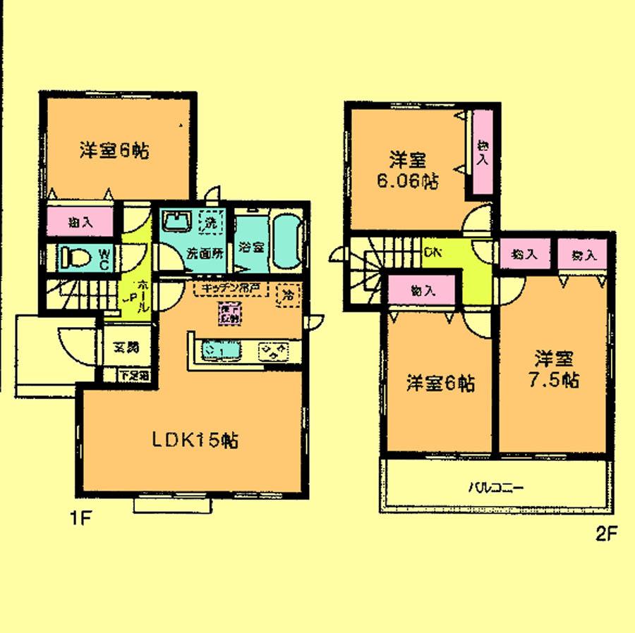 Floor plan. 23.8 million yen, 4LDK, Land area 125.21 sq m , Building area 94.4 sq m located view in addition to this, It will be provided by the hope of design books, such as layout.