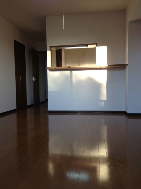 Living and room. Shiny slippery flooring