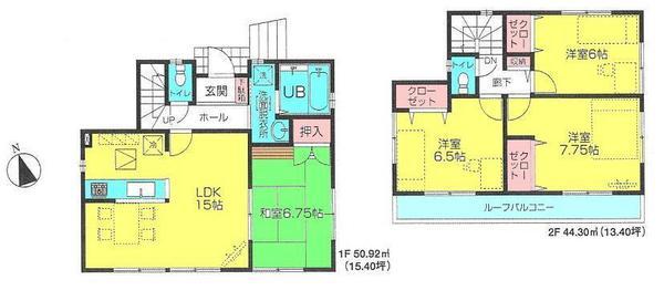 Floor plan. 20.8 million yen, 4LDK, Land area 109 sq m , Wide building area 95.22 sq m room, Ease of use is good