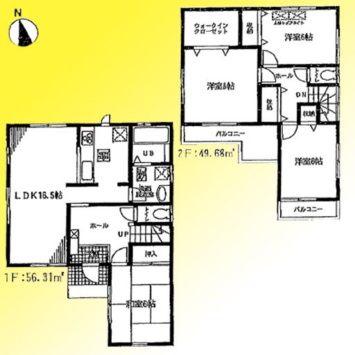Floor plan. 32,800,000 yen, 4LDK, Land area 107.59 sq m , Building area 105.99 sq m