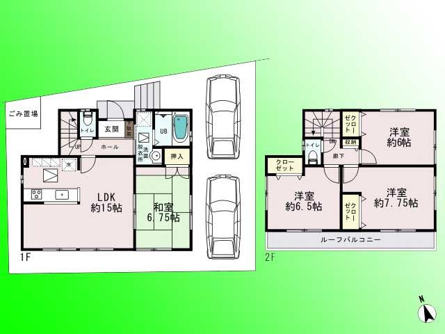Floor plan. 20.8 million yen, 4LDK, Land area 109 sq m , Building area 95.22 sq m floor plan ☆