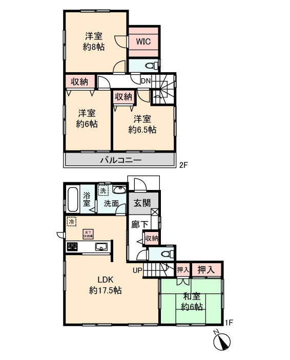 Floor plan. 31,800,000 yen, 4LDK, Land area 137.53 sq m , Building area 105.16 sq m