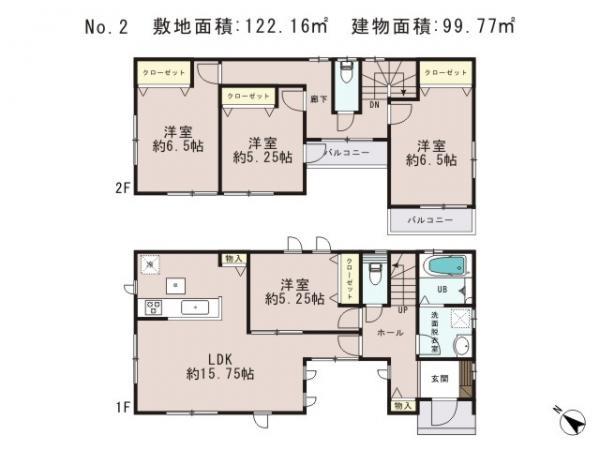 Floor plan. 26,800,000 yen, 4LDK, Land area 122.16 sq m , Building area 99.77 sq m
