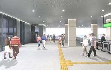 station. Until Sashiogi Station 480m "Sashiogi" station north and south freedom passage ・ Complete image view (to be completed in the 2014 year-end)