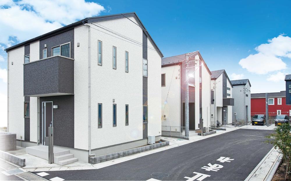 Local appearance photo. Peace of mind already "ground survey report acquisition" to "Sashiōgi Station north exit" good location of the 6-minute walk hill in redevelopment progress ・ Zentominami direction ・ All-electric house of the storage rich 4LDK! 