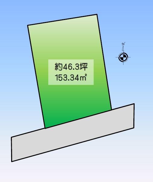 Compartment figure. Land price 12.8 million yen, Bright land in land area 153.34 sq m south-facing! 