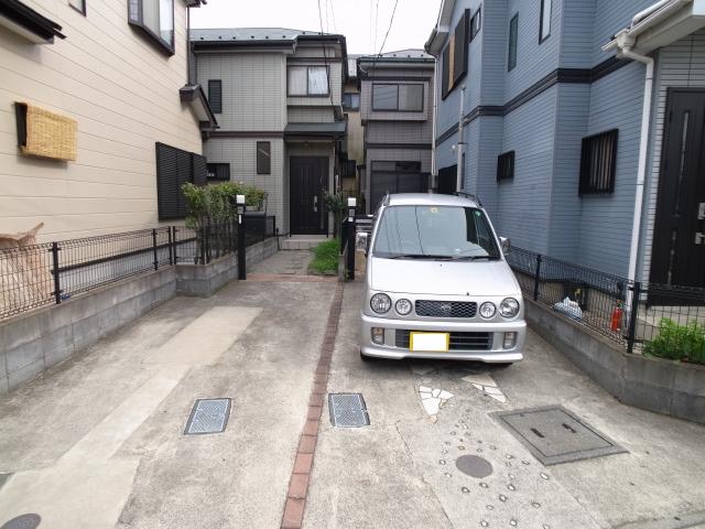 Parking lot. Those on the right side has become a parking lot.