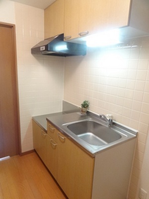 Kitchen. Gas stove is put spread of kitchen