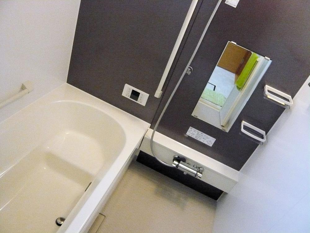 Bathroom. Bath of dark color keynote