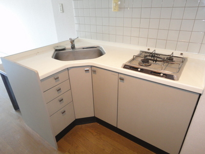 Kitchen. Stylish L-shaped kitchen