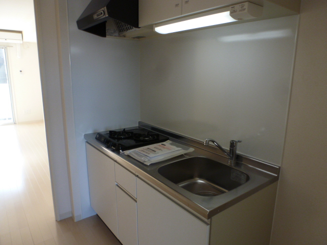 Kitchen. Stylish kitchen of the white tone