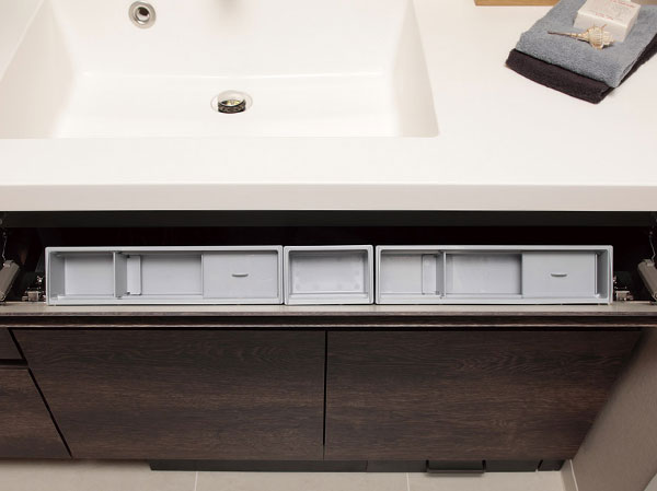 Bathing-wash room.  [Vanity with Cosmetics pocket] Adopt a convenient pocket to organize an easy-to-understand your cosmetic items such as lipstick. (Same specifications)