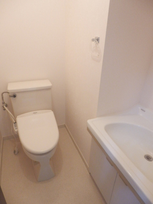 Toilet. The toilet is with hand-washing facilities