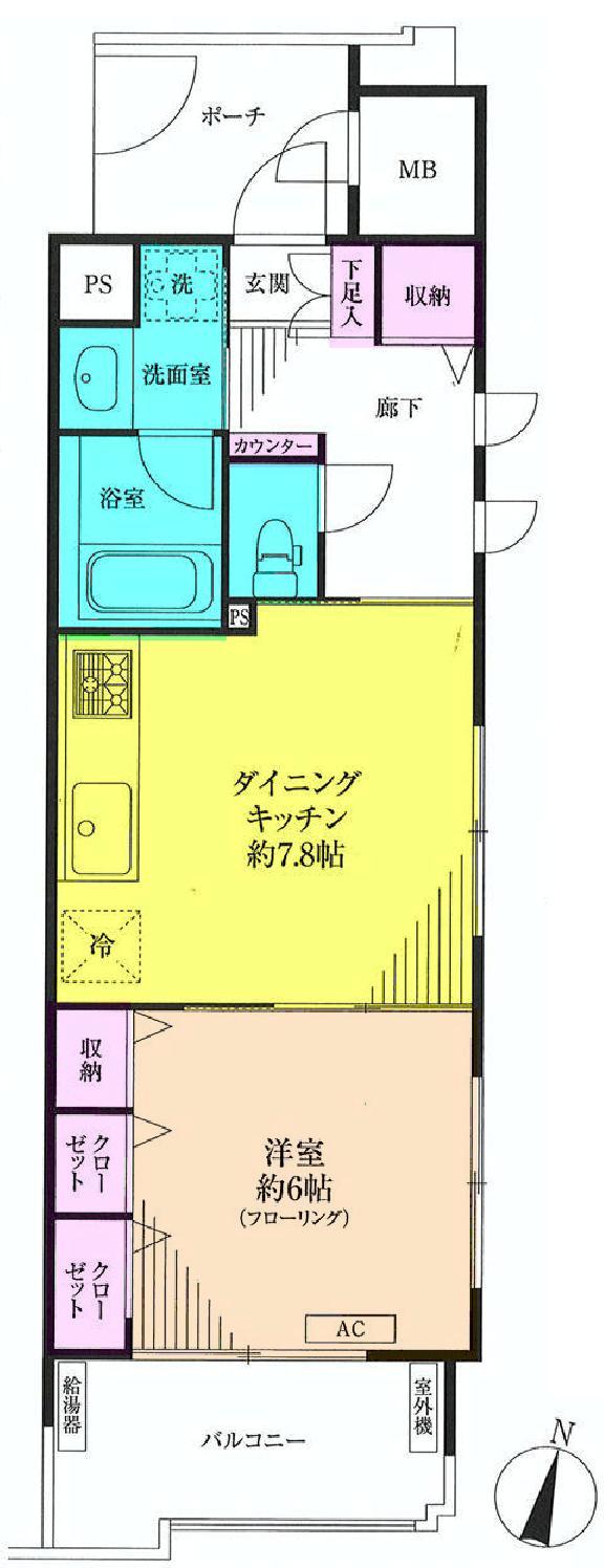 Floor plan. 1DK, Price 18,800,000 yen, Footprint 38 sq m , Balcony area 5.3 sq m ◆ Exposure to the sun ・ Ventilation ・ It is a good room with a fine view
