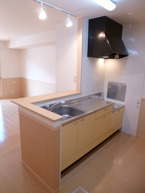 Kitchen. Popular face-to-face counter open kitchen