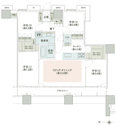 Floor: 4LDK + 2WIC, occupied area: 95.15 sq m, Price: 61,780,000 yen, now on sale