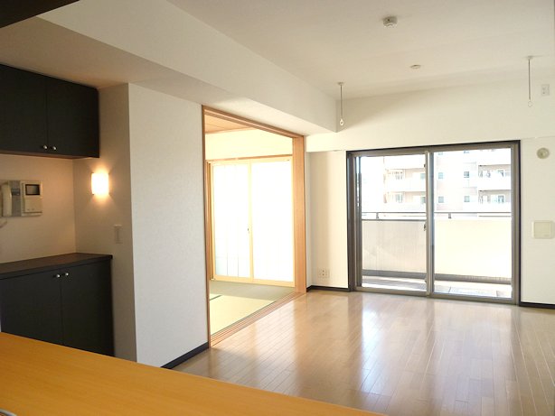 Living and room. Open-minded spacious living and remove the sliding door of a Western-style