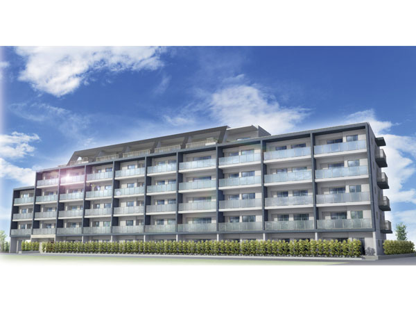 Buildings and facilities. Hikawa such as approach and Omiya Park, While cuddled in natural environment feel the moisture showed a serene spread, In around the station to enhance the large-scale commercial facilities, It spreads comfortable life stages to meet the day-to-day life to leisure from shopping. (Exterior - Rendering /  ※ Which was raised drawn based on drawing, In fact a slightly different.  ※ Tree species of planting ・ For the size of the, It has become unsettled, No attempt has been made to grow to about Rendering at the time of completion. Also planting does not indicate the status of a particular season)