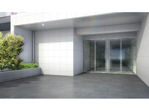 Buildings and facilities. Upon entering one step in the building, Entrance Hall flowing when graceful in nestled fine, Welcome to gently wrap the people who visit. Full of sense of openness and warm sunshine of all dwelling units southwestward, All 50 family of premium residences "Plessis Omiya Claire" is born to a privileged living environment. (Entrance Rendering /  ※ Which was raised drawn based on drawing, In fact a slightly different.  ※ Tree species of planting ・ For the size of the, It has become unsettled, No attempt has been made to grow to about Rendering at the time of completion. Also planting does not indicate the status of a particular season)